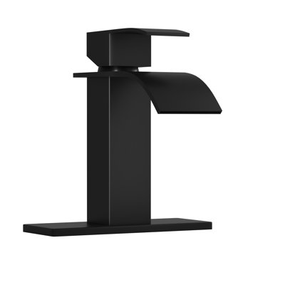 6" Bathroom Faucet Matt Black - Single Handle, Stainless Steel 304, Deck-Mounted, Cartridge Valve, For Home Bathrooms , Black, Residential Use