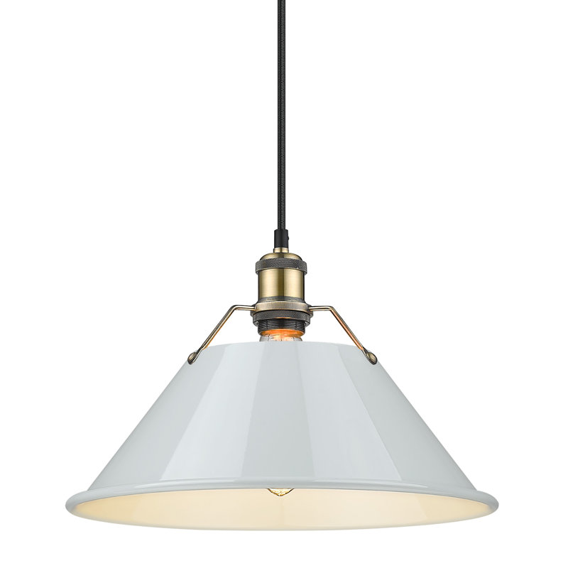 Weatherford 1 - Light Pendant, Aged Brass, Dusky Blue, 131.5" H x 14" W x 14" D