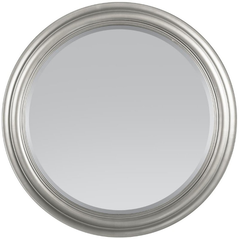 Conte Wood Flat Wall Mirror, Silver