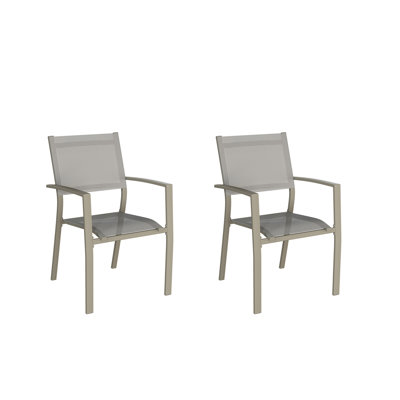 Stemple Aluminum Stacking Patio Dining Armchair, Easy Assembly