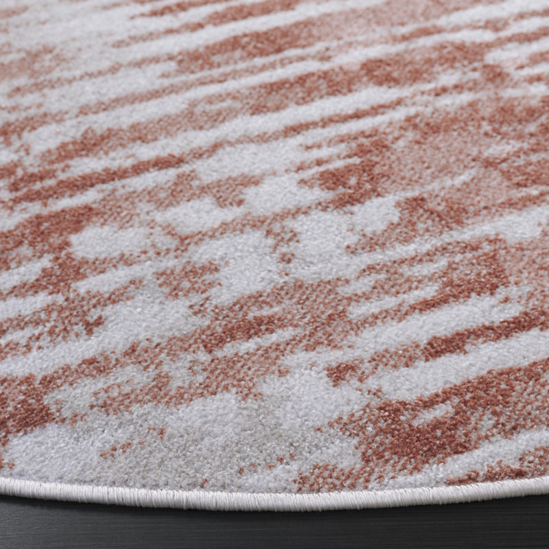 Bayside 132 Performance Machine Washable Abstract Rug, Round 6'7"