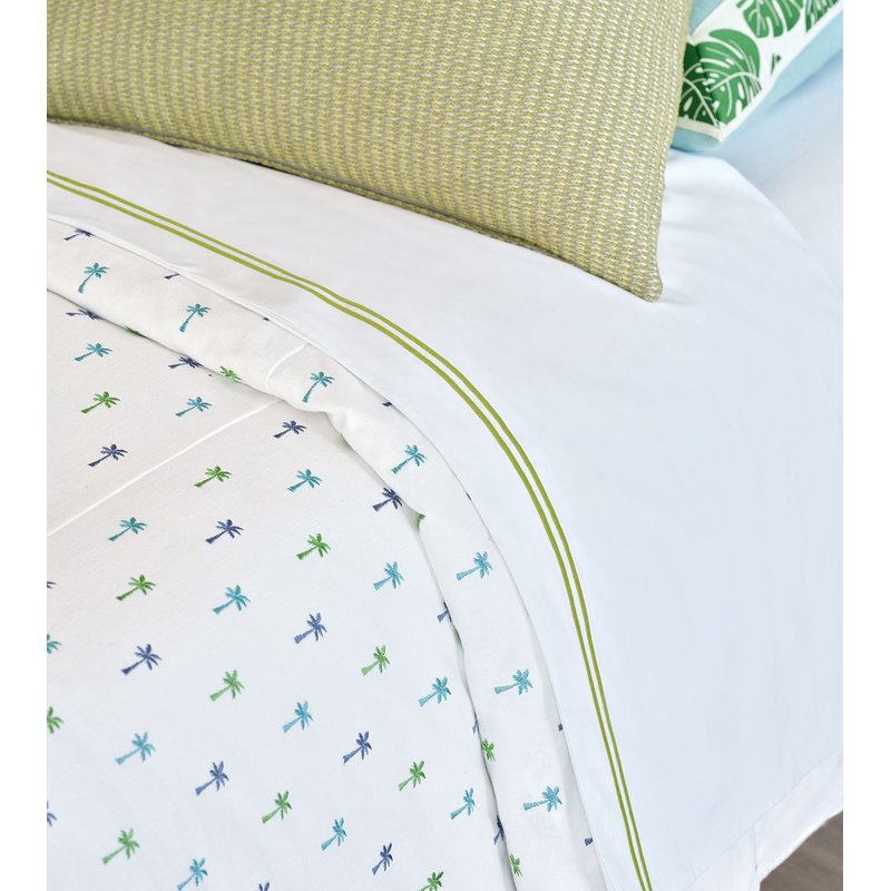 Enzo 100% Cotton Percale Flat Sheet, Lime, Twin Flat Sheet