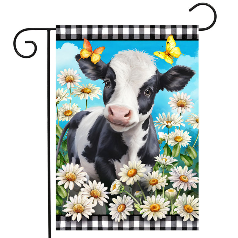 Checkered Cow Garden Flag
