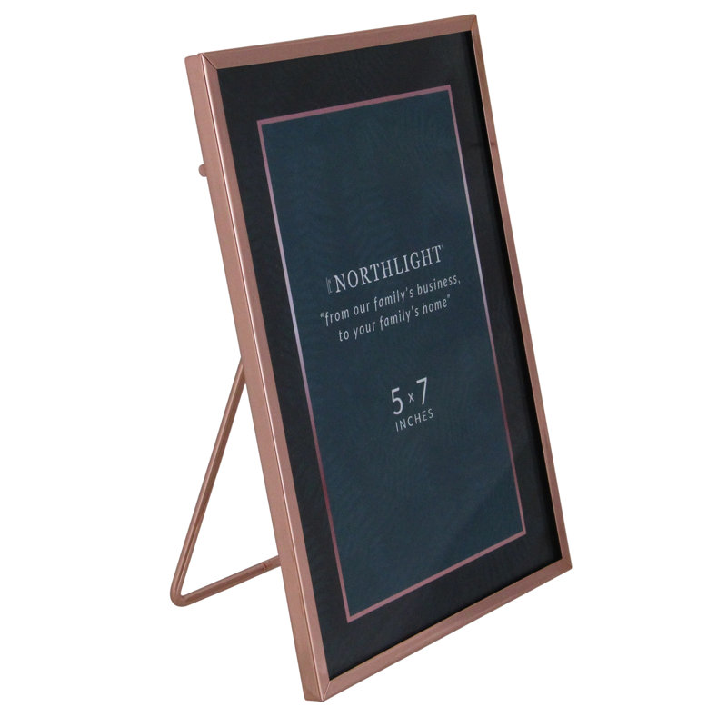 Classical RectangularPhoto Picture Frame with Easel Back - Rose Gold, 4" x 4"