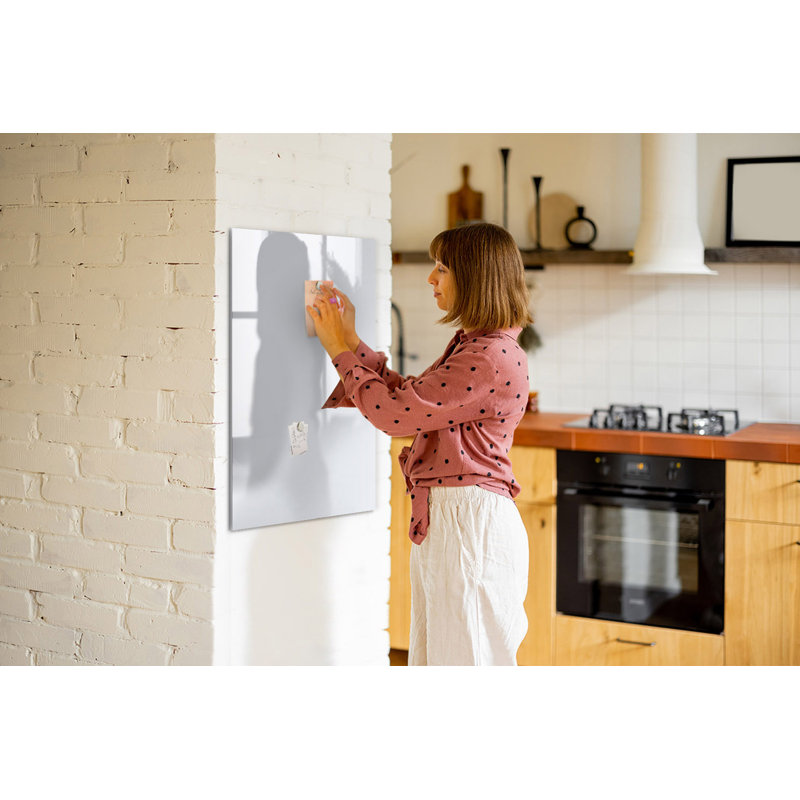 Magnetic Glass Dry Erase Board, Dark White