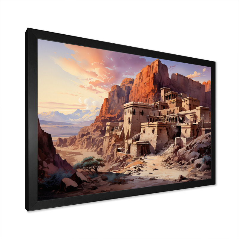 Égypte, vallée des rois, reproduction d'art sur toile, H 34 po x l 44 po x P 1,5 po, Cadre photo noir
