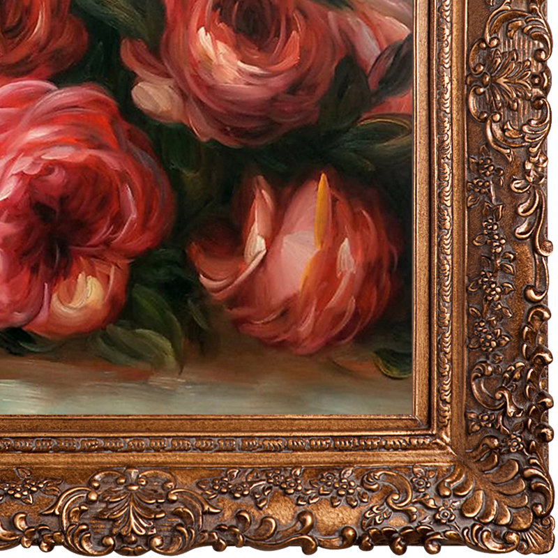 «Discarded Roses» par Pierre-Auguste Renoir - Peinture sur toile encadrée, H 33,5 po x l 45,5 po x P 2 po, Cuivre
