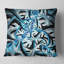 Conception fractale en spirale bleue - coussin abstrait imprimé-30967365-30967368