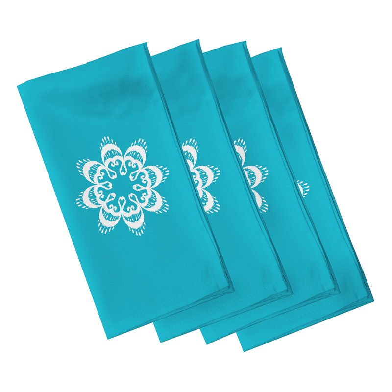 Cherylene Ikat Mandala Napkins, Teal