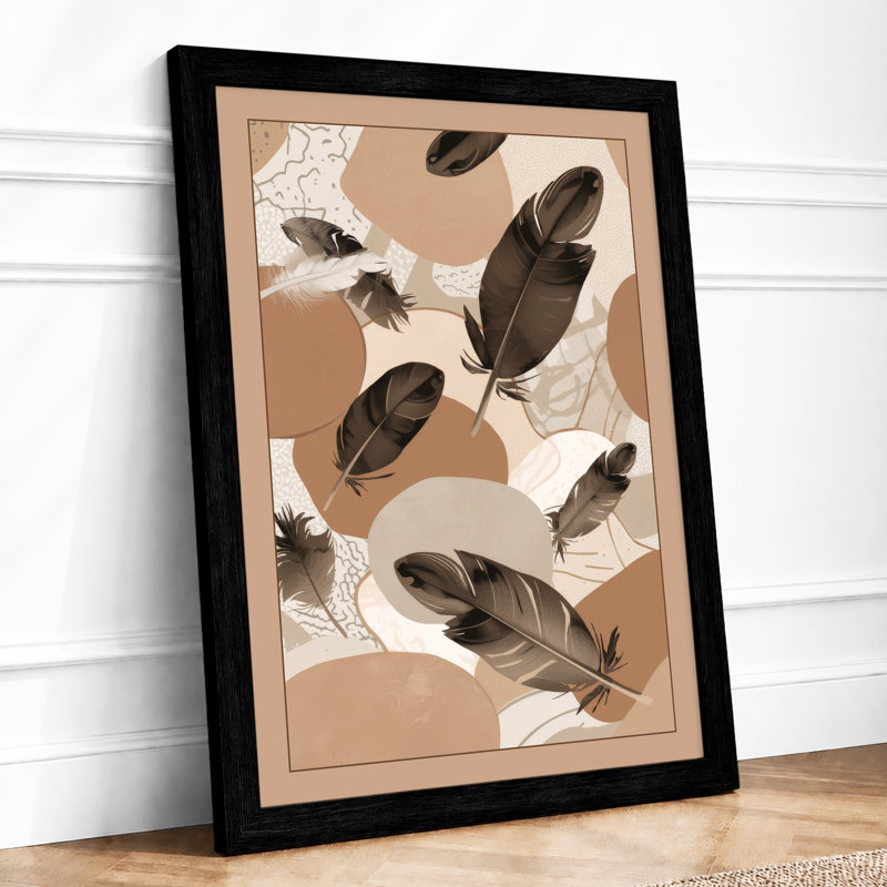 Scattered Feathers Minimalist - Print, Black, A3 - 42.0 x 29.7 cm