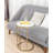 Lonan C Shape Metal Frame End Table with Marble Top