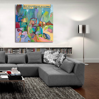 Winston Porter «Nice Neighbouring with Good School» par Jane Schmidt, art mural en verre acrylique, ACR-40827