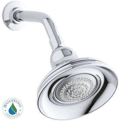 Bancroft 1.75 GPM Multifunction Wall-Mount Shower Head, Polished Chrome