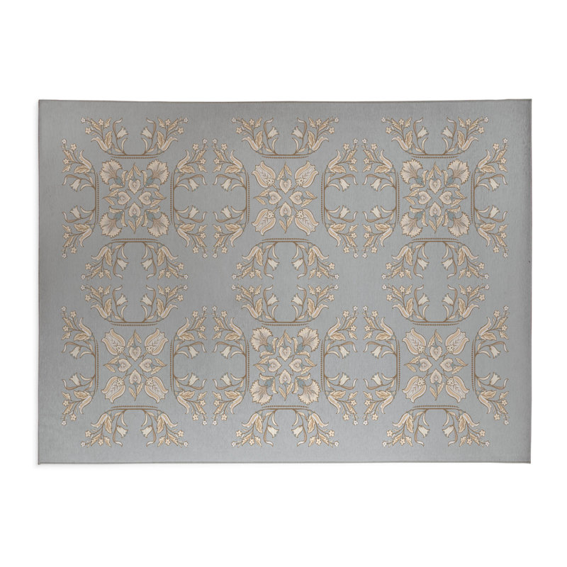Tapis de cuisine à profil bas Rumi, Gris, Rectangle 4pi x 6 pi