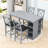 5Pcs Dining Set with Counter Height Table, 4 Upholstered Chairs and Built-In Storage Shelves-1874736986
