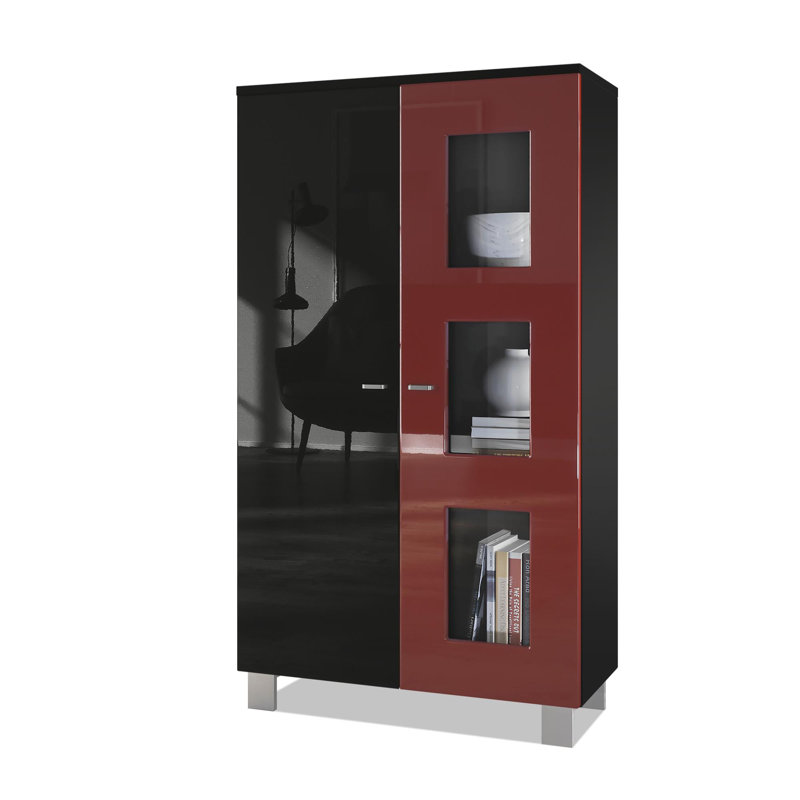 Mccombs Curio Cabinet, Without, Bordeaux/Black