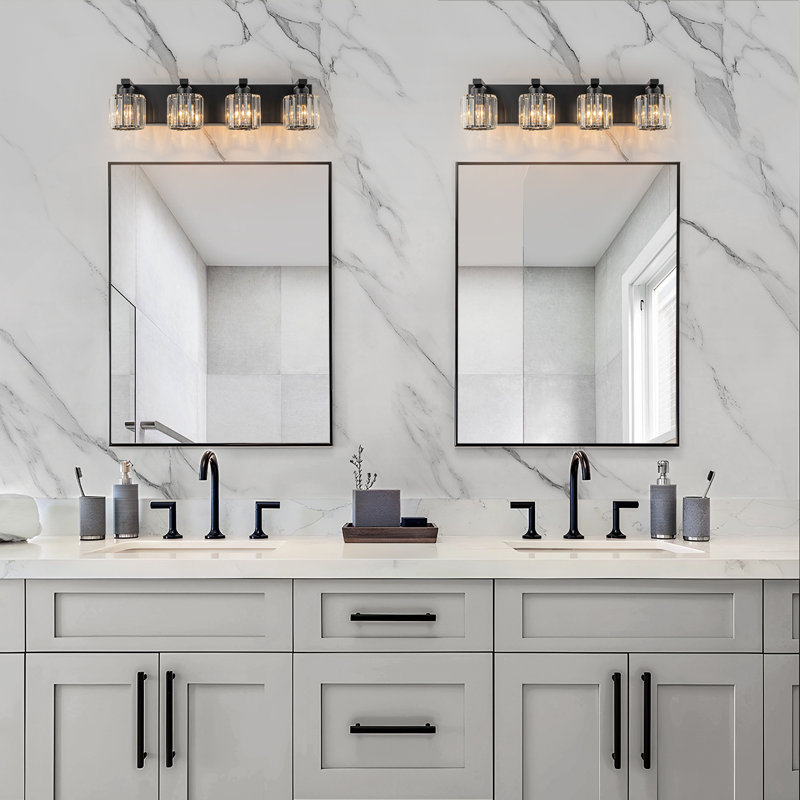 4-Light Dimmable Vanity Light, Matte Black, 4