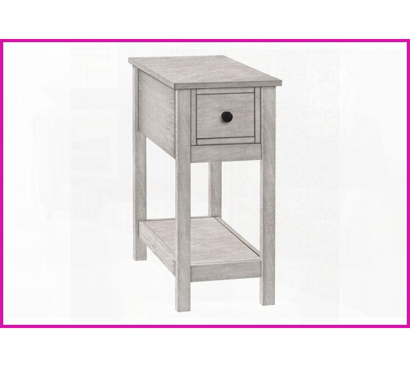 Table basse en placage gris compacte à 2 niveaux avec tiroir pour le salon / chambre à coucher, facile à nettoyer