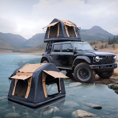 New Design Offroad Car Roof Top Tent Amphibious Inflatable Tent With Ladder For Camping( With Ladder, Two Tone Style)