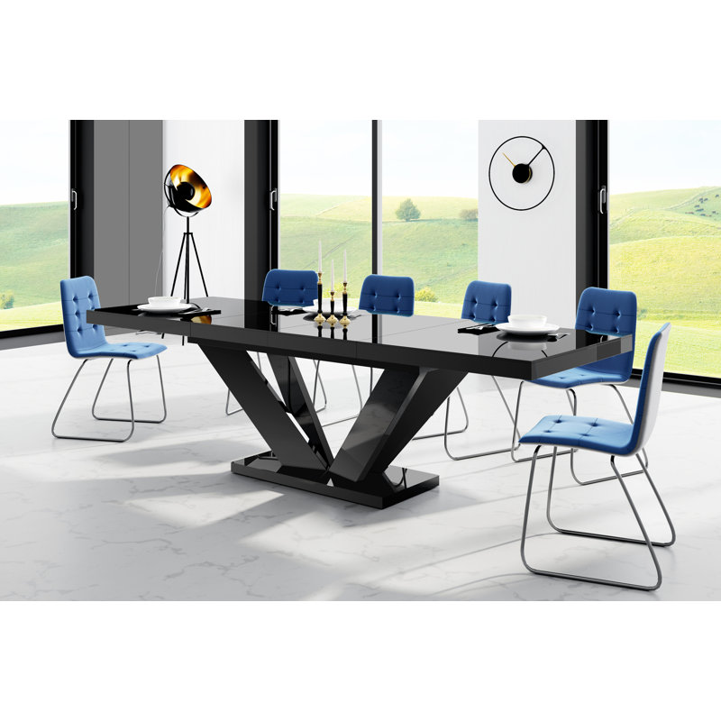 Rekiya Extendable Dining Table, Black