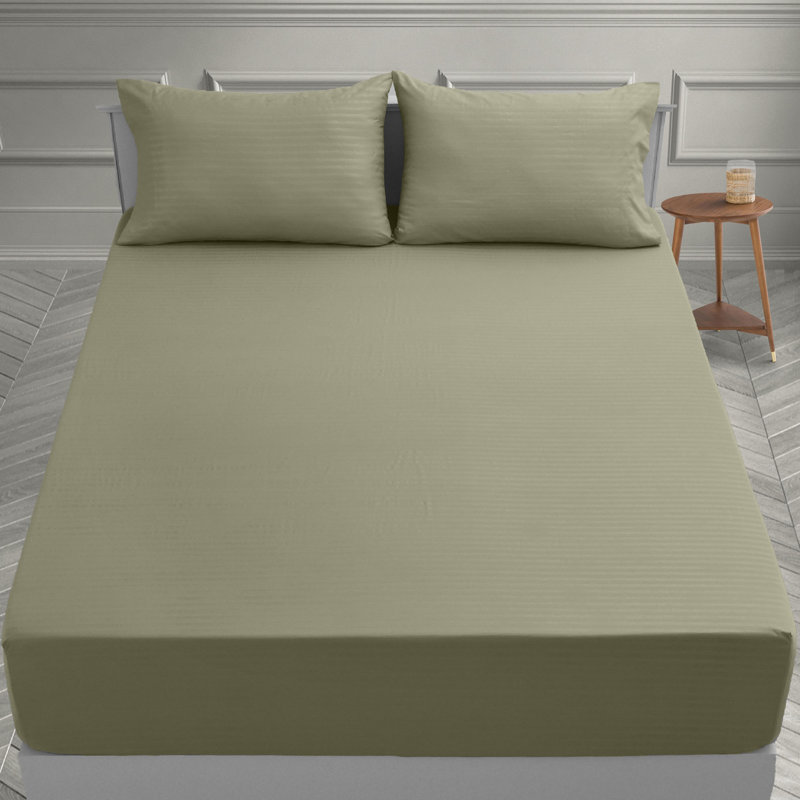 Ensemble de literie en microfibre avec draps-housse et drap-housse Lux Decor Collection, Taie d'oreiller taille double, Vert