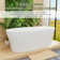 63" Solid Surface Stone Resin Oval-shaped Freestanding Soaking Bathtub With Overflow