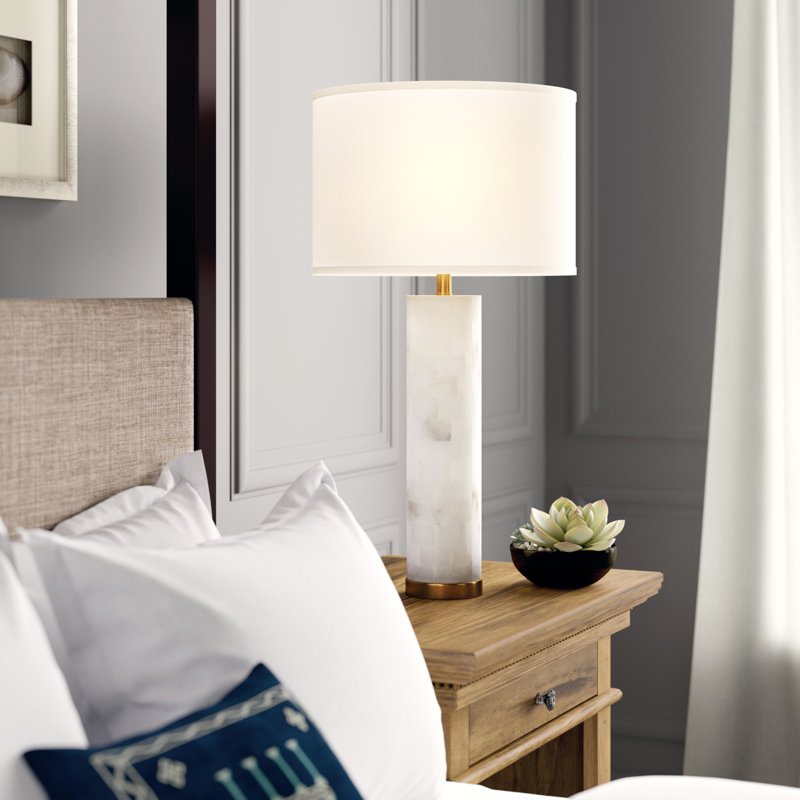Greyleigh Afton White Alabaster Table Lamp