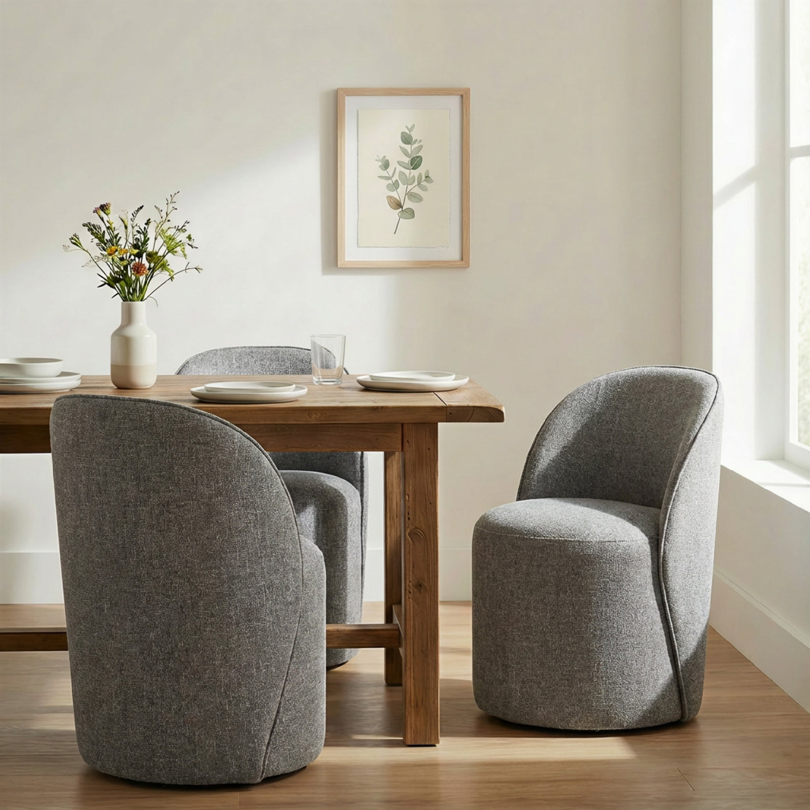 Lola Pine Dining Chair, Nathan Gray