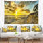 Paysage, plage blanche des Caraïbes avec tapisserie de palmiers-28507494