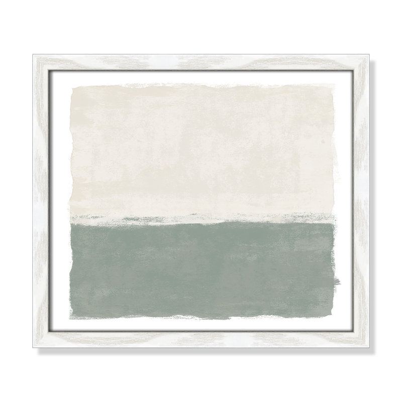 Sage Whisper II - Landscape Version Print par Natalie Carpentieri, L 15 po x H 13 po, White Woodgrain, Impression encadrée