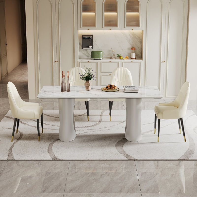 Table de salle à manger rectangulaire en verre trempé épais de 0,47 po avec base en acier au carbone