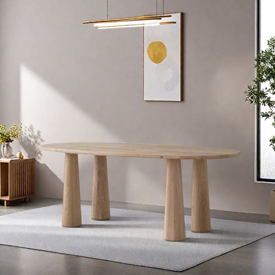 Oval Durable Ash Wood Multi-functional Table