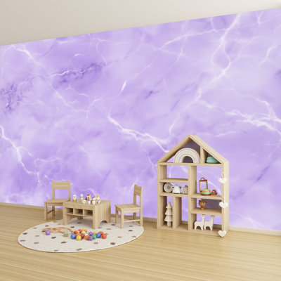 Papier peint adhésif auto-adhésif pour fond de pierre de marbre mauve H 100 po x l 144 po, papier peint amovible en PVC pour chambre à coucher, bureau à domicile