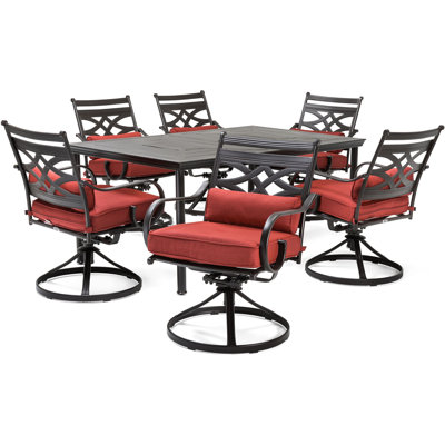 Keeble 6 - Person Patio Dining Set with Rectangular Table , Cushions Included