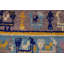 Tapis marocain ivoire / bleu unique en laine noué à la main de style années 2000 de 7 pi 11 po x 10 pi 4 po Lovre