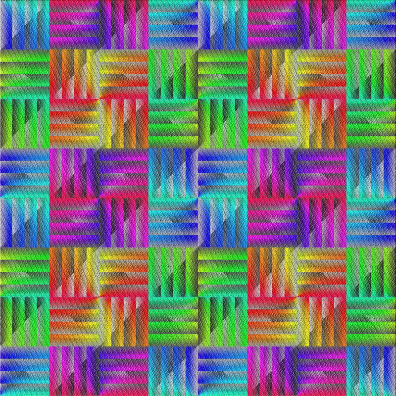 Tapis mauve/vert/bleu à motifs Caffin, Carré 3 pi