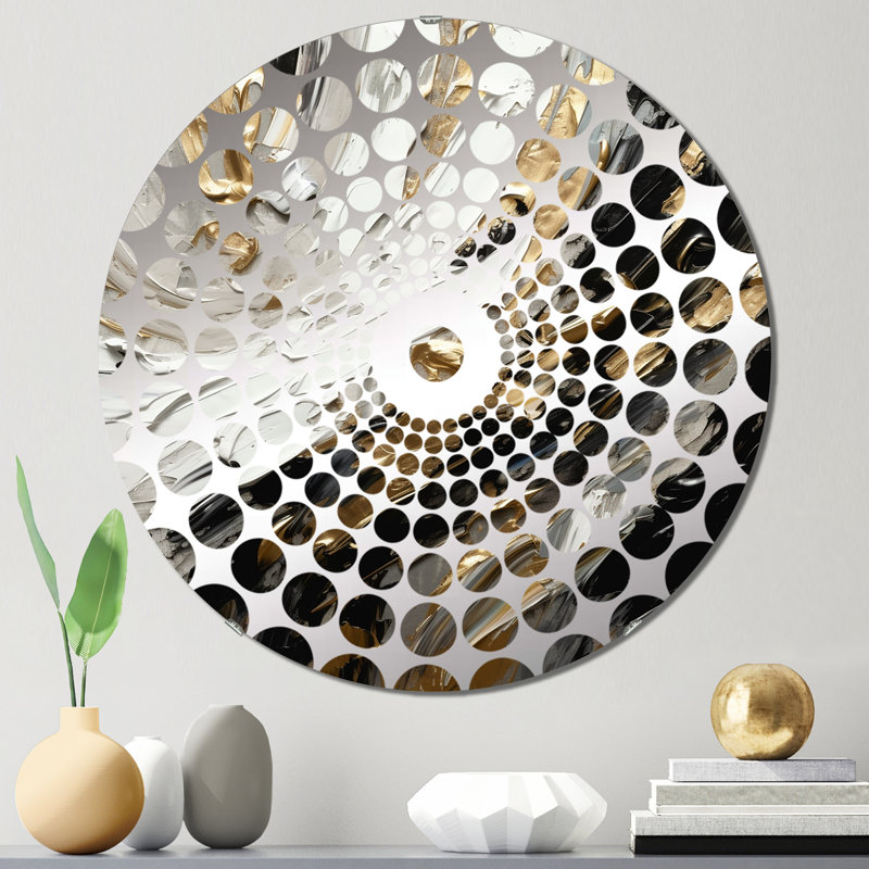 Golden Wave Reflections VI - Miroir décoratif cercles concentriques, 31,4 po x 31,4 po