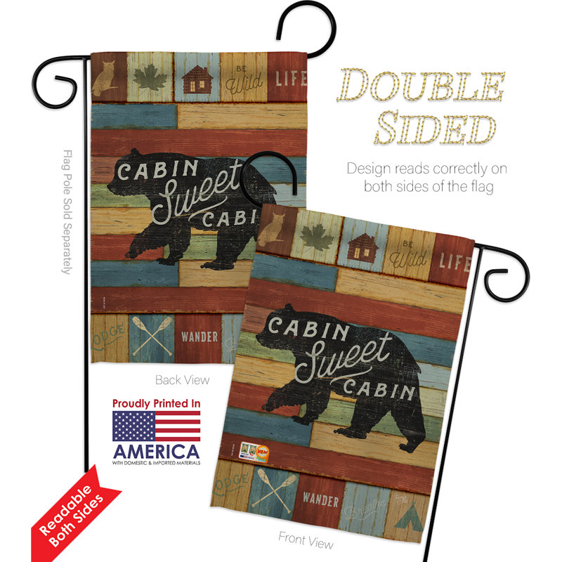 Belsize Double Sided 18.5'' H x 13'' W Polyester Animal Flag Set, Brown