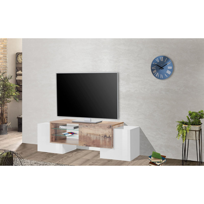 Beyounce Unfinished TV Stand for TVs up to 50", White/Brown