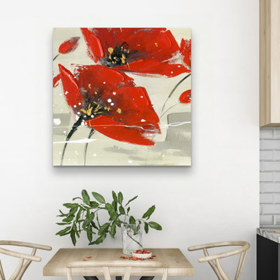 Abstract flowers in the wind - 32"x32" art on canvas