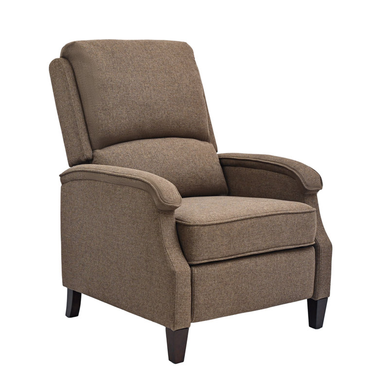 Upholstered 30.3'' Wide Push-Back Manual Single Recliner Chair for Living Room, Brown Fabric