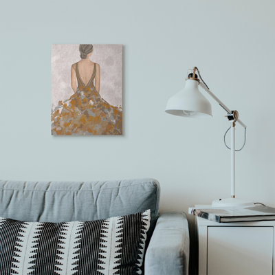 " Ballerina Woman Brown Grey Painting "