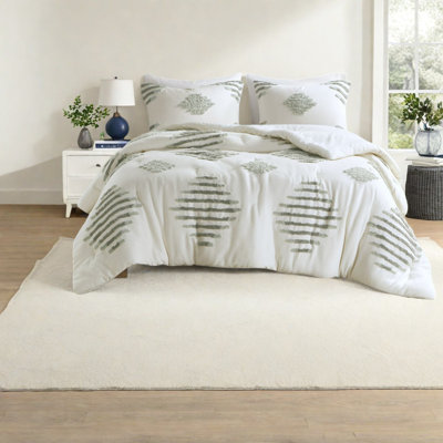 Ensemble de literie très grand en mélange de coton moderne, édredon en chenille texturé avec rembourrage hypoallergénique pour la maison