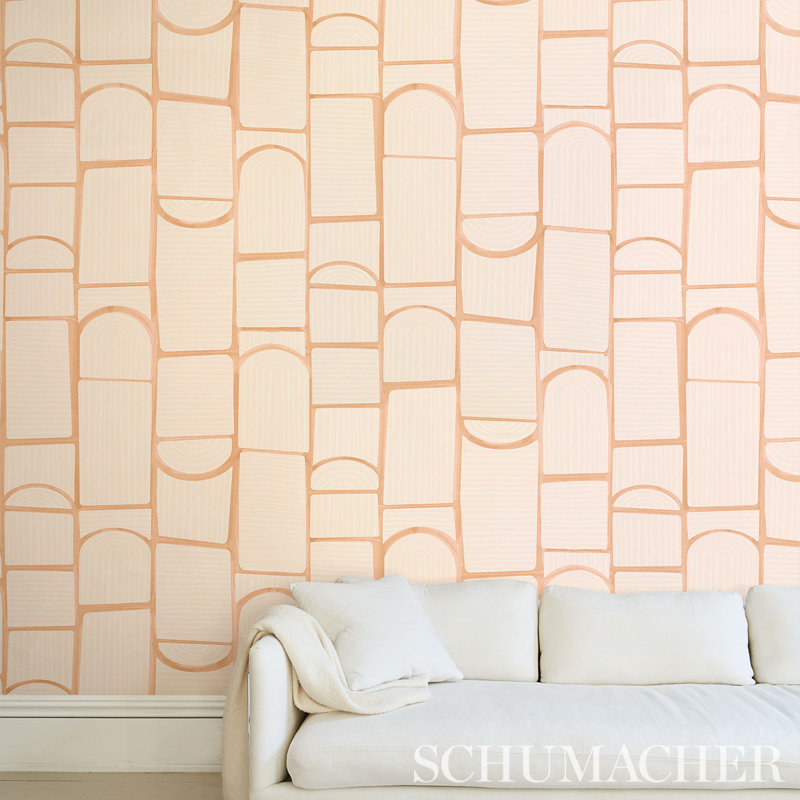 Schumacher x Backdrop Bloomsbury Wallpaper, Light Pink