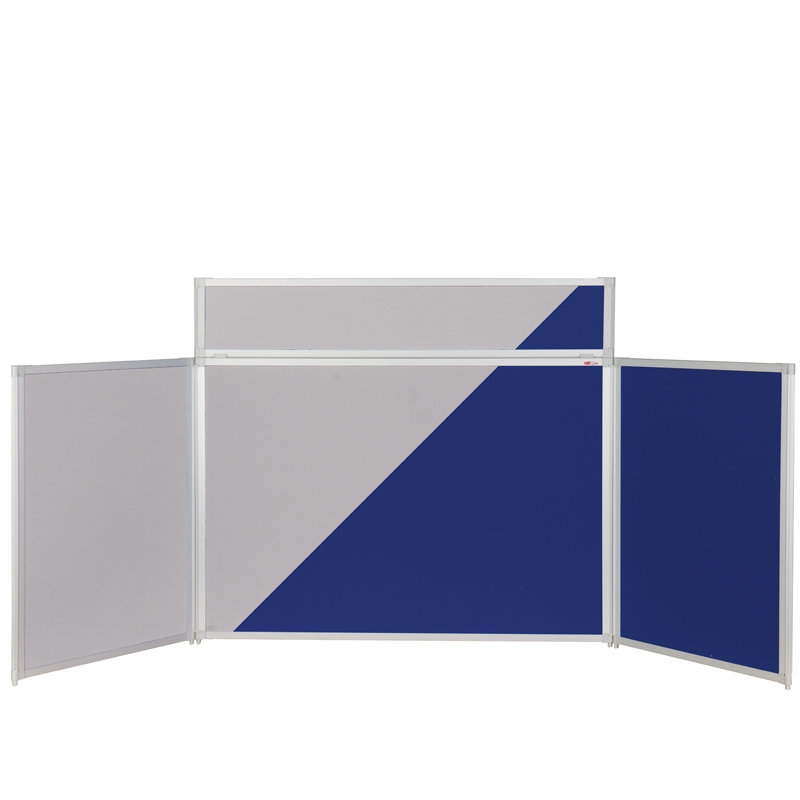 Free-Standing Bulletin Board, 90cm H x 200cm W, Blue / Grey