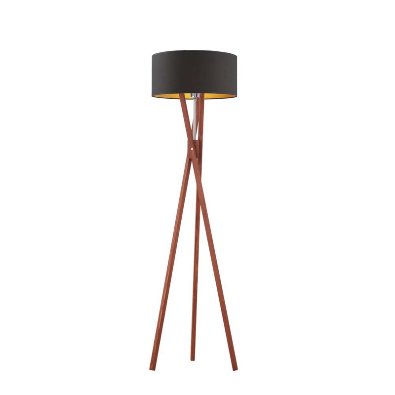 Quinnlynn 150cm Tripod Floor Lamp, Black, Brown