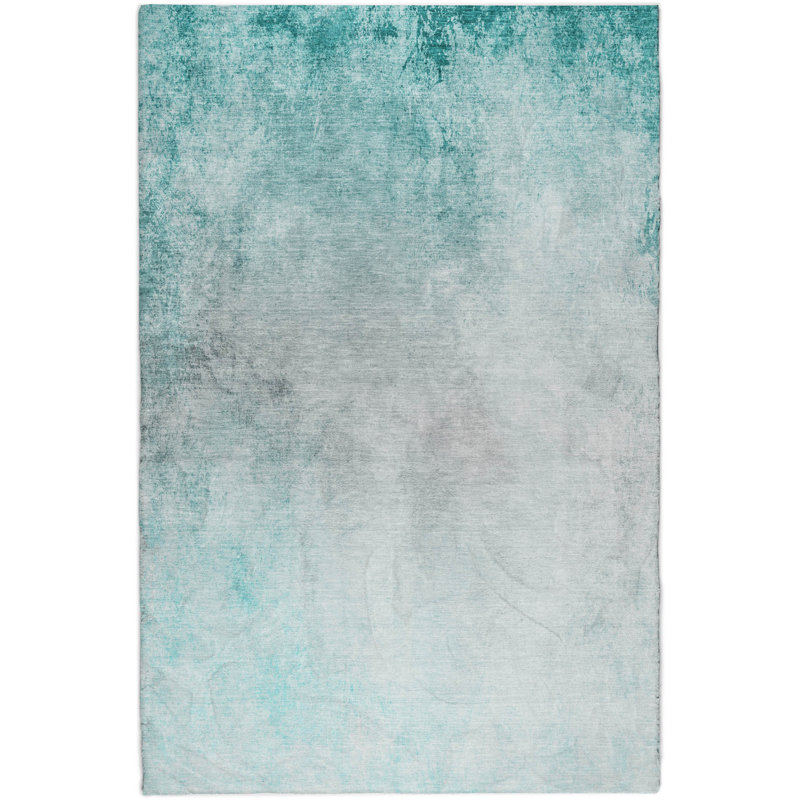 Tapis à poil long de qualité supérieure lavable à la machine ADS601, Sarcelle, 10' x 14'