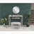 Ottoman, Beige Fabric with Plush Cushion, Modern Chrome Legs for Entryway/Bedroom/Living Room | Chrome Silver | Metal-327481128