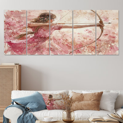 Pink Sagittarius Astrology Cupid - Astronomy Sagittarius Canvas Art Set