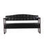 Banc de réception 57,83 po Mid-Century avec dossier capitonné et garniture cloutée-1394639144